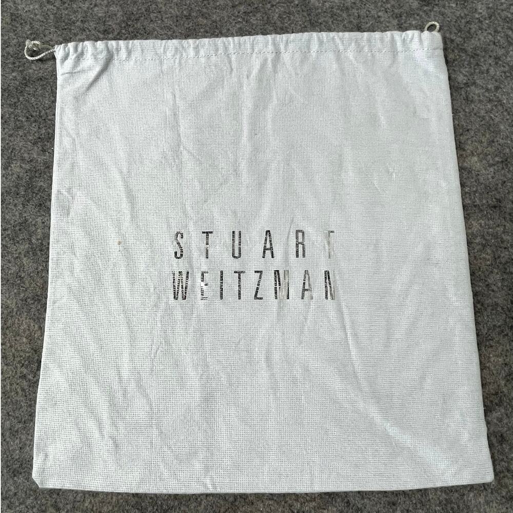 Stuart Weitzman White Silver Dust Bag Shoe Storage Drawstring Travel 15"x14"